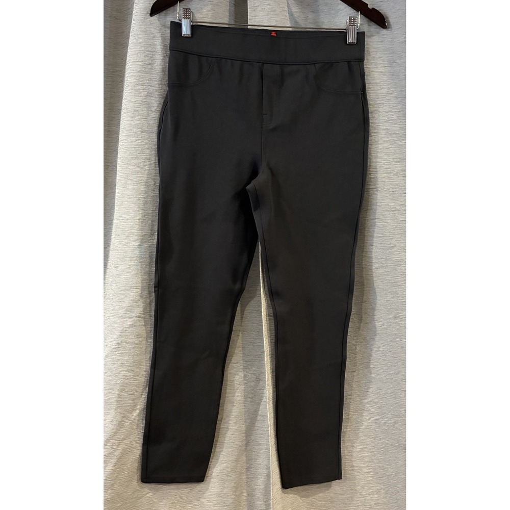 SPANX Black Ponte The Perfect Pull On Pants Womens M Slim High Rise T-340